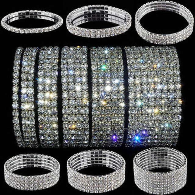 Bling cristallo bracciale elastico elastico bigiotteria # R