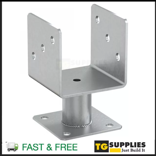 Heavy Duty Galvanised Elevated Bolt Down Pergola Post Support Anchor Bracket