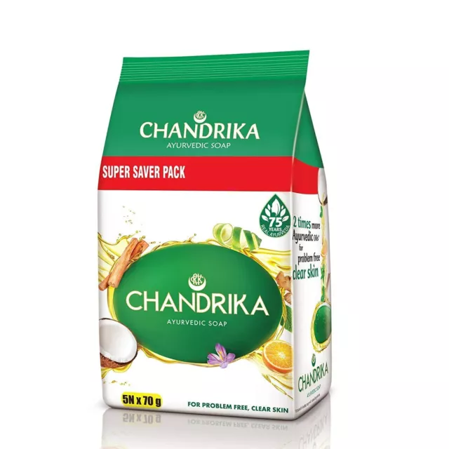 Chandrika Savon ayurvédique artisanal 70 grammes (Pack de 5) Savons... 2