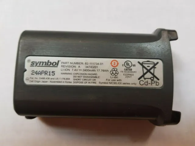 Used Zebra Motorola Symbol MC9090 MC9190 MC92N0 Battery 82-111734-01 Lot#1187