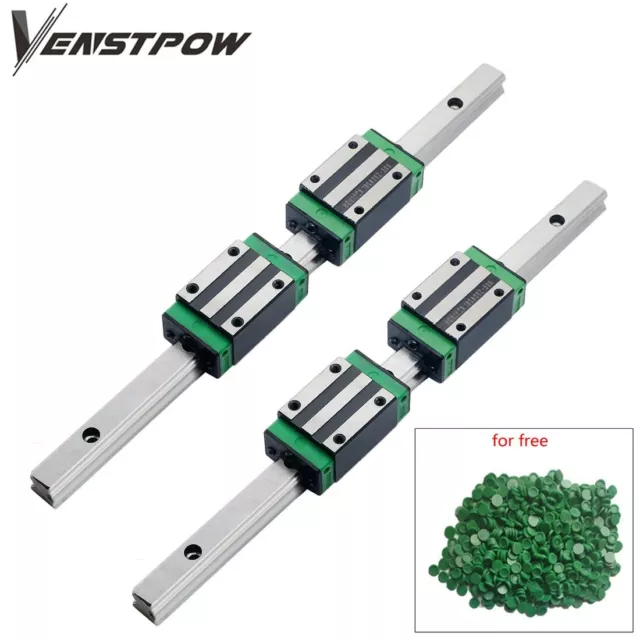 2PCS HGR20 200mm-1500mm Linear Guide Rail + 4pcs HGH20CA CNC 3D Printer