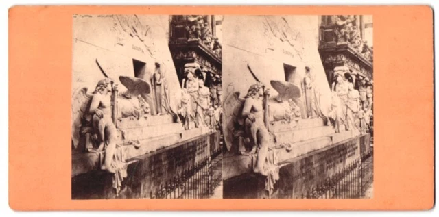 Stereo-Fotografie Fotograf unbekannt, Ansicht Venedig - Venezia, Monumento Cano