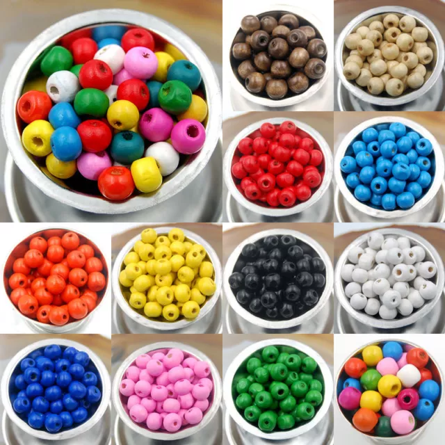 Wholesale 1000Pcs Round Wood Spacer Loose Wooden Beads 5.5x3mm
