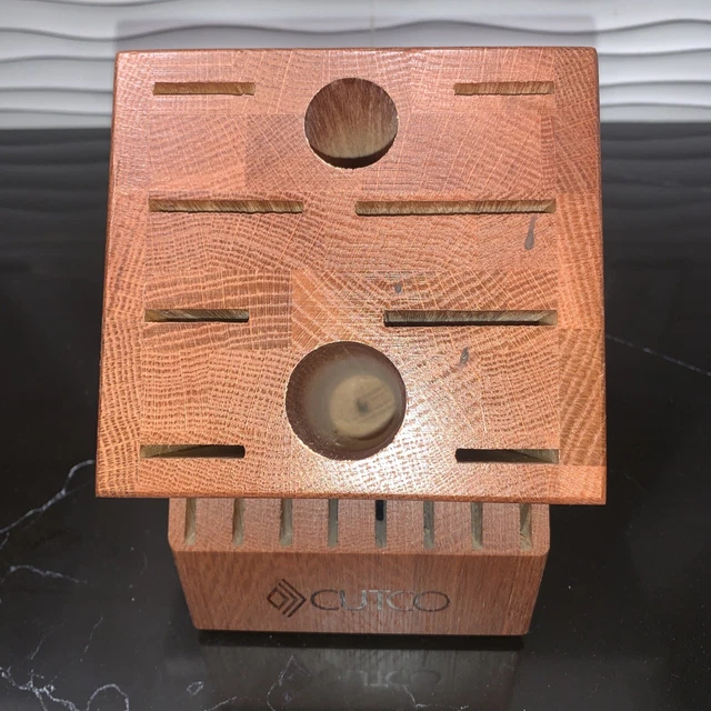 Cutco 1748 Homemaker 18 Slot Knife Block 8 Steak Slots Honey Oak Wood