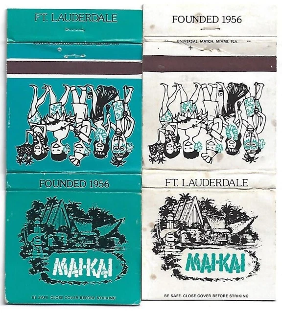 2 Tiki God Tropical Girlie Matchbooks Mai-Kai Fort Lauderdale, FL