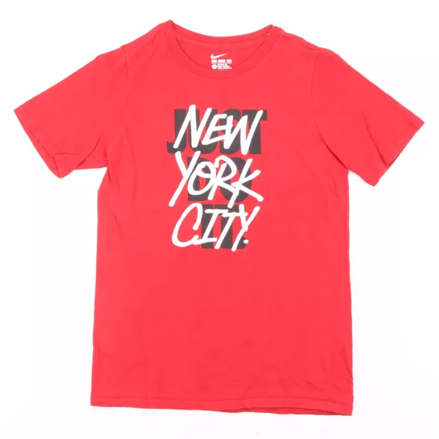 NIKE Boys Red 00s Crew Neck Short Sleeve T-Shirt L