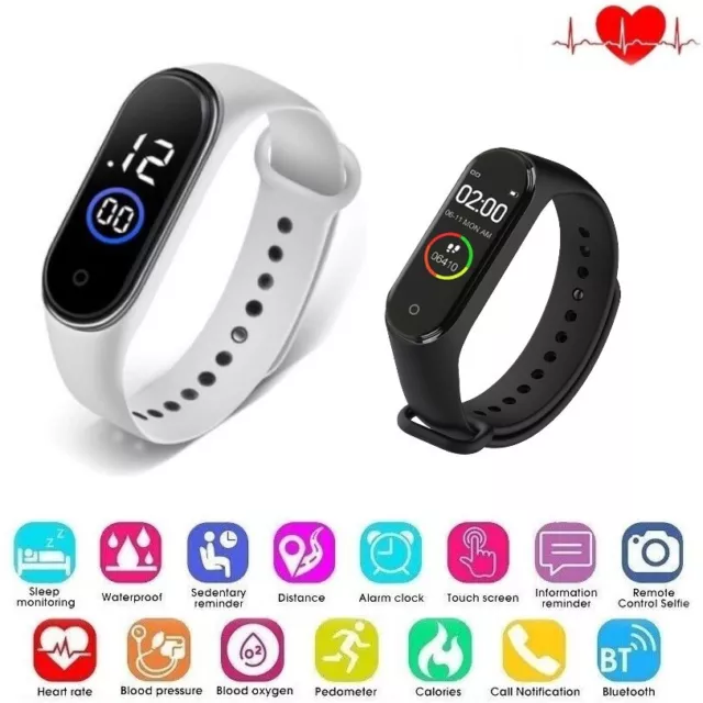 Sports Fitness Tracker Watch Heart Rate Blood Pleasure Pedometer Step Counter UK