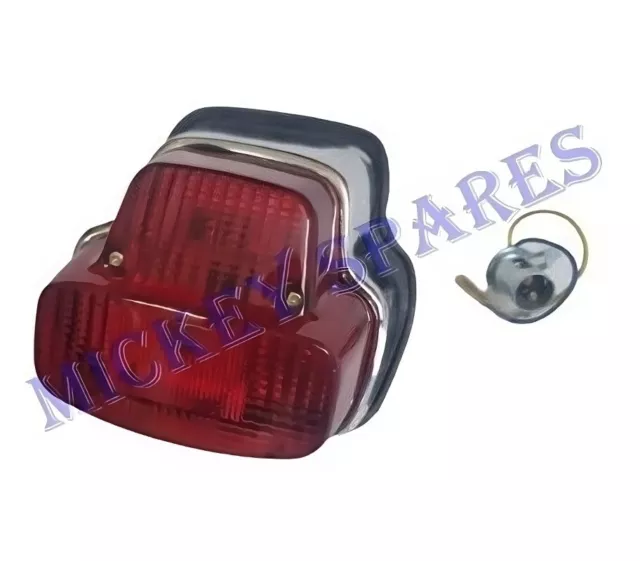 Vespa Vbb Vba Vm Vn Super Vl 150 125 - Sprint Back Rear Tail Light Chrome