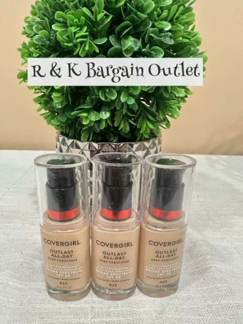 3 ~ CoverGirl Outlast All Day Stay Fabulous 3-in-1 Foundation # 825 buff beige