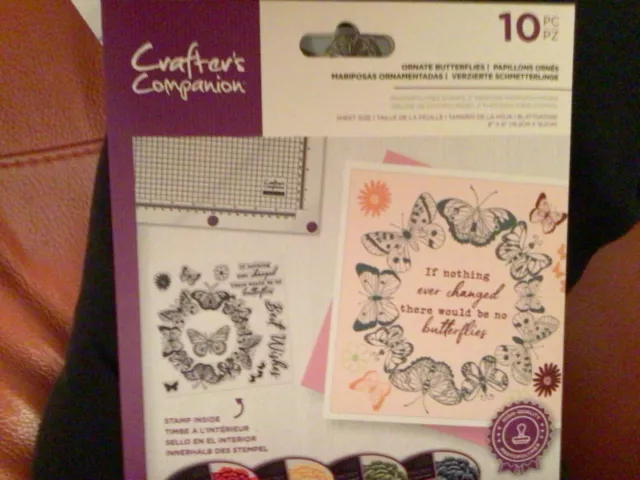 Crafters Companion Ornate Butterflies Photopolymer 10pc Stamp Set New