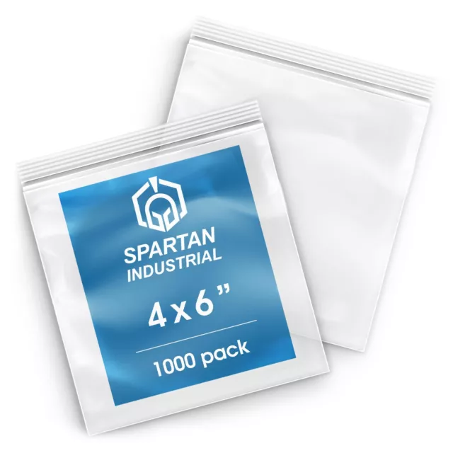 1000 Clear Reclosable Plastic Zip Lock Bags Resealable Zipper Bag 4 x 6 2 Mil