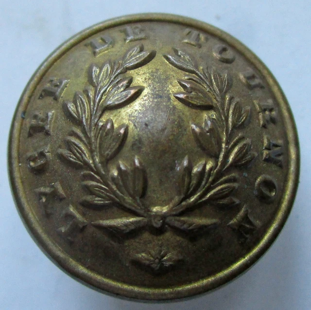 Bouton bombé en métal doré du 19é pour le Lycée de Tournon de 21 mm, GM
