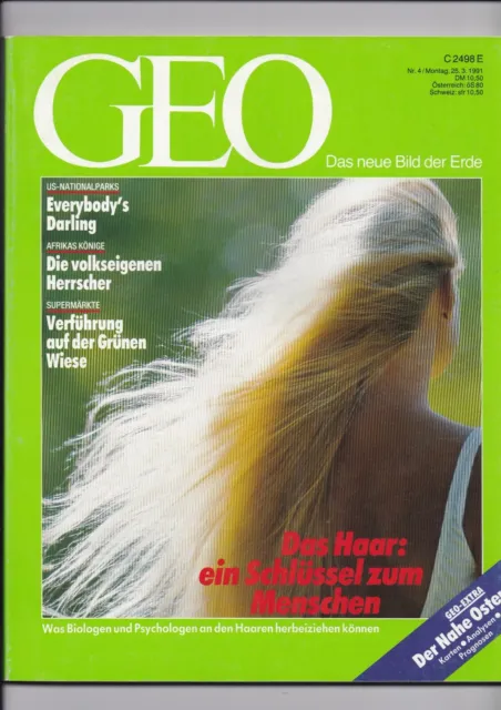 GEO Heft Das Haar ein Schlüssel zum Menschen - April 4/1991 - Zeitschrift