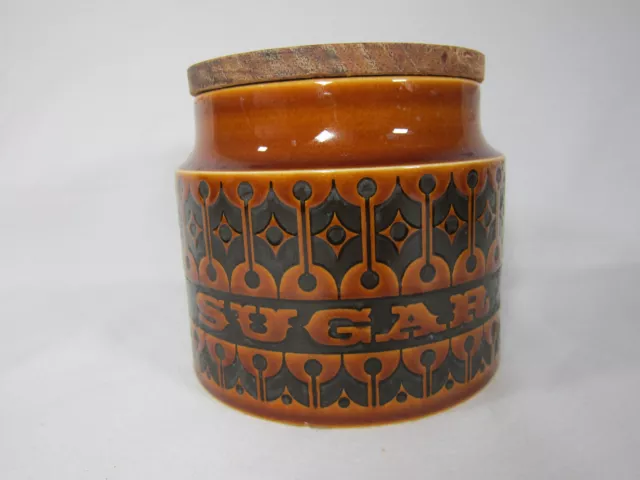 3x Vintage Hornsea Heirloom Pottery Coffee Sugar Tea Canisters / Jars, Brown 2