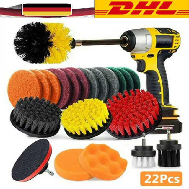 22er Kit Bürstenaufsatz Reinigung Bürste Für Bohrmaschine Für Akkuschrauber DHL