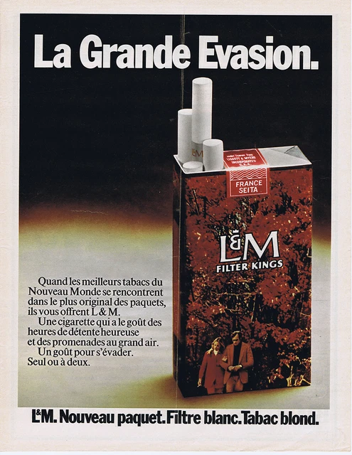 PUBLICITE ADVERTISING 054 1972 L & M cigarettes tabac blond EUR 3,50 -  PicClick FR
