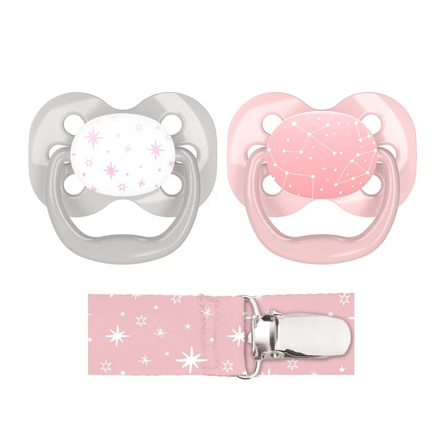 Dr. Brown's Advantage Symmetrical Pacifier with Air Flow & Pacifier Clip, Pin...