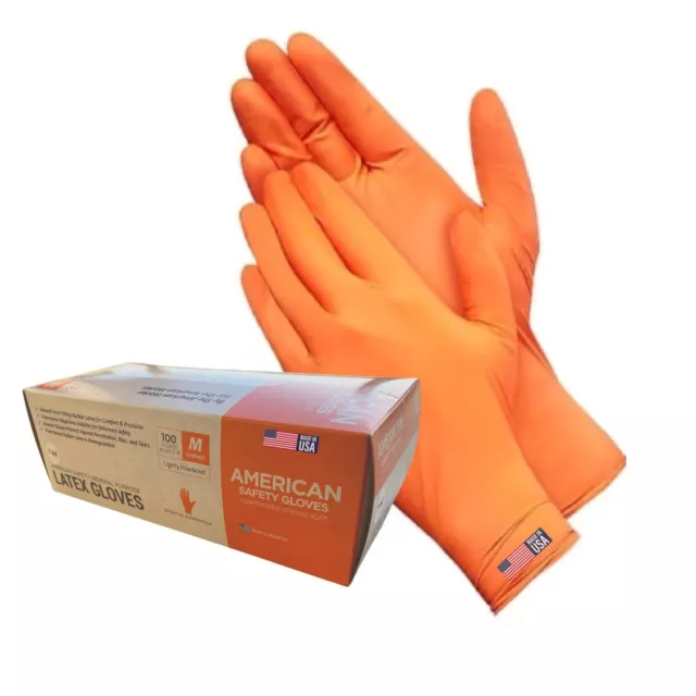 American Safety Glove Latex Disposable Low Protein Natural Rubber Non-Allergy...