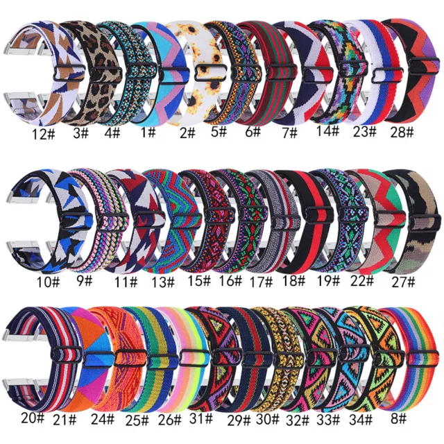 For Fitbit Versa 4/3/2/1Sense 2 1 Nylon Woven Loop Strap Replacement Watch Band