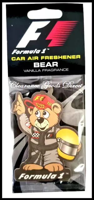 Formula 1 F1 Car Air Freshener ~ Bear Vanilla Fragrance ~Nice Car Fragrence Fast