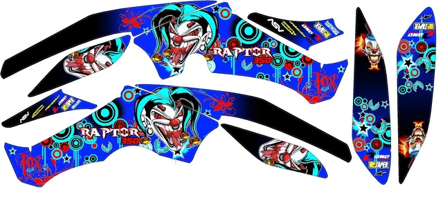 🔴 FITS YAMAHA RAPTOR 350 Quad. 04-14. FREE NAME. DECALs GRAPHICS STICKERS Blue