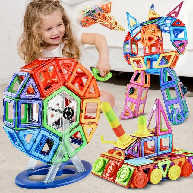 Jeu Construction 118 Blocs Pièce Magnétiques Aimantés Jouet Idée Cadeau Educatif