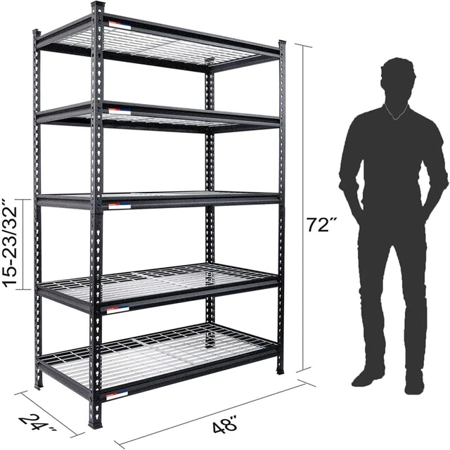 WORKPRO 5TIER METAL Storage Shelving Unit 24"D x 48"W x 72"H Storage