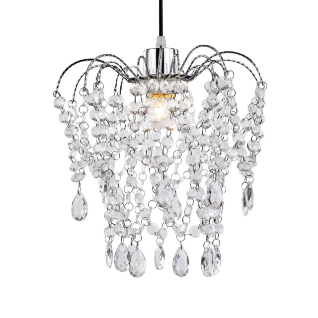 Luxury Chandelier Style Ceiling Light Shade Crystal Bead [TEARDROP PENDANT]