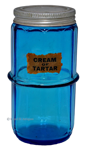 Sneath / Hoosier Peacock Blue "Colonial Style"  Cream of Tartar Spice Jar Shaker