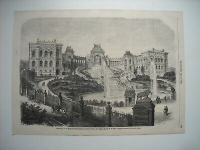Gravure 1869. Marseille. Le Palais De Longchamps, Inaugure Le 15 Aout. Avec Expl
