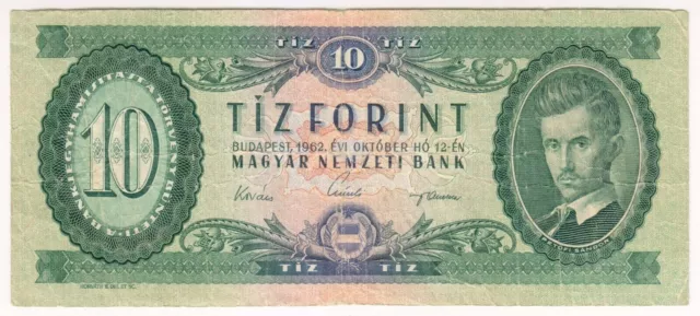 1962 Hungary 10 Forint - Low Start - Paper Money Banknotes Currency