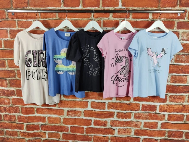Girls Bundle Age 7-8 Years Boden Next Etc Short Sleeve T-Shirts Unicorn 128Cm