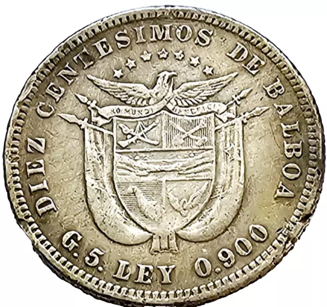 1904 Panama 5 Centesimos de Balboa silver