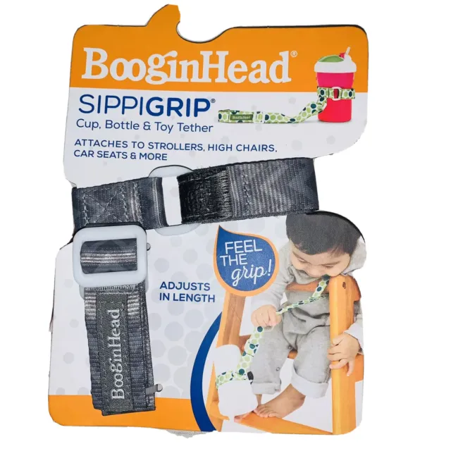 New BooginHead Sippigrip Toddler Sippy Cup Holder Teal Floral Adjustable Length