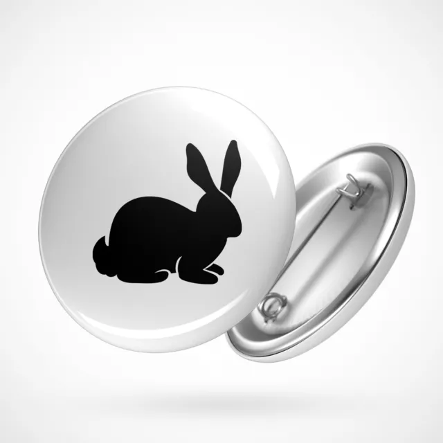 Button Hase Kaninchen Silhouette Anstecker Pin Geschenk Idee Souvenir Geburtstag