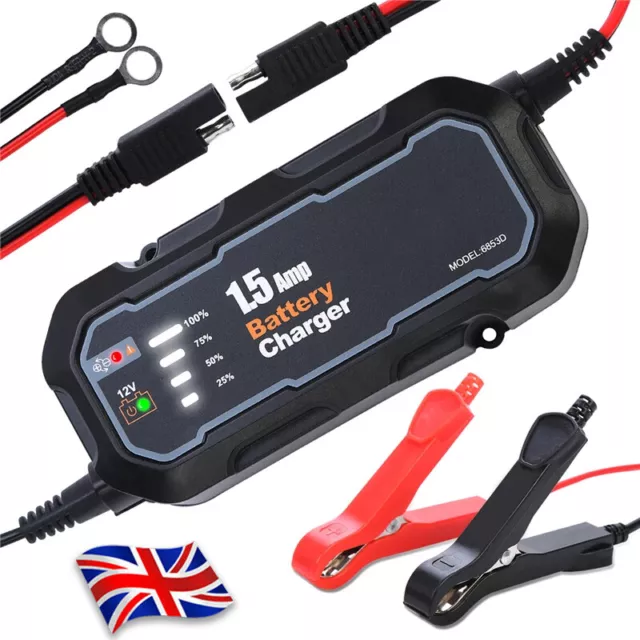 SAE Smart 12V Motorcycle Motorbike Car Battery Charger Automatic Smart Trickle S