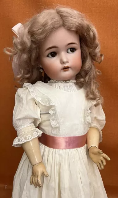 Antique 22" German Bisque Head Doll Kammer Reinhardt Halbig 402 Flirty Eyes