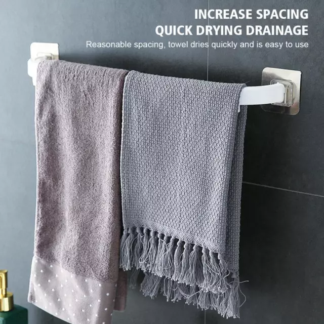 Adhesive Towel Rack Bathroom Towel Wall Mounted Hanger Organizer Holder C8C7