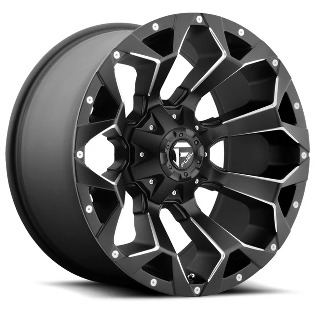 5-Fuel D546 Assault 22x10 5x4.5"/5x5" -19mm Black/Milled Wheels Rims 22" Inch