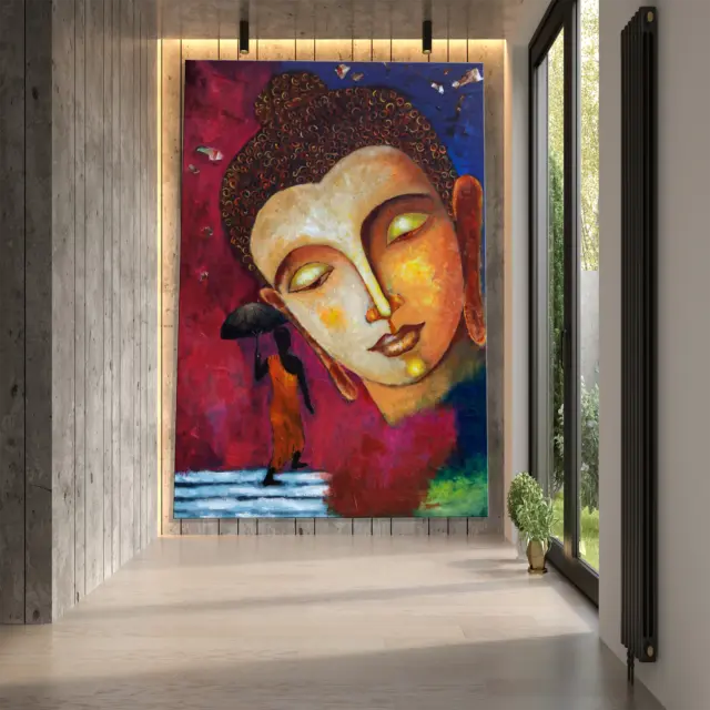 Budha – toile d'art abstrait, peinture murale, affiches de décoration de...