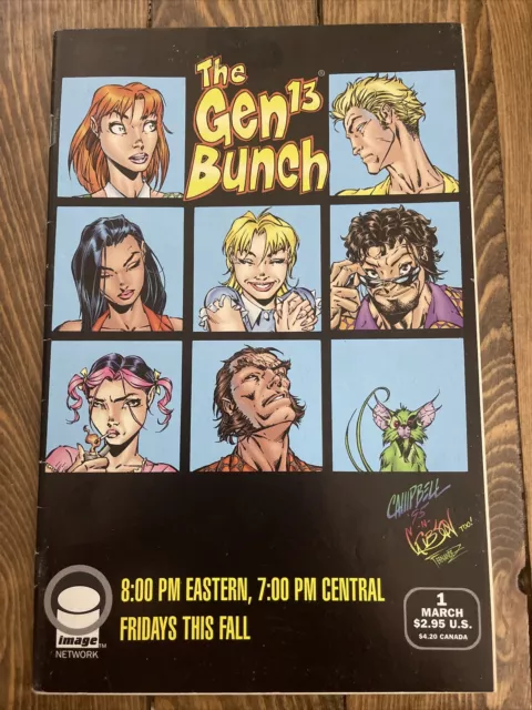 PRIMO:  GEN 13 #1 Brady Bunch JSC Campbell variant I cover 1995 Image comics h2