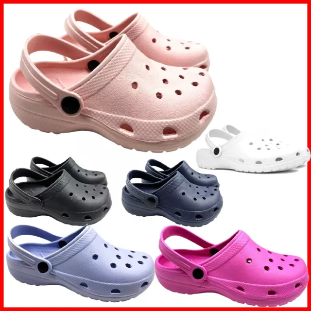 Kids Infant Beach Clogs Boys Girls Sandals Shoes Breathable Crocs UK Size 1-10