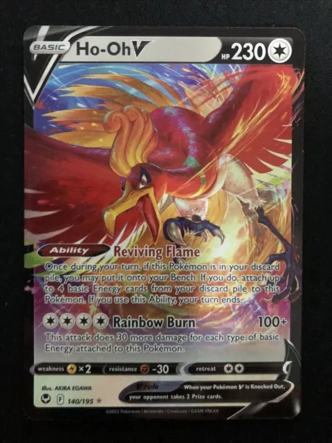 Ho-oh V - 187/195 - PSA 9 - Full Art - Silver Tempest - Pokemon