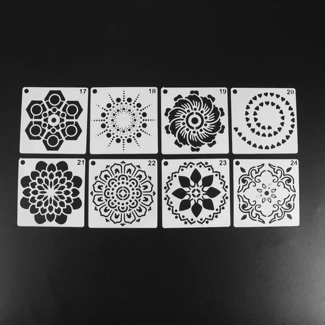 56 Pcs Verzierungen Mandala-Vorlage Blumendekor Schablonen Für Kinder Schimmel