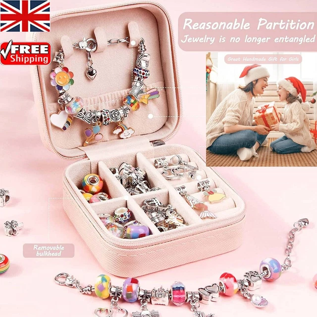 Girls Bracelet Making Kit Beads Jewellery Charms Pendant Set DIY Craft Kids Gift