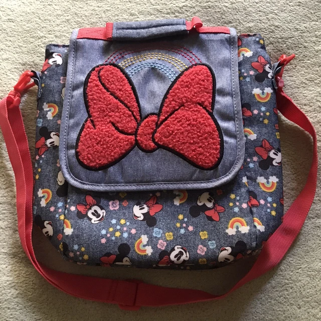 Bolsa de almuerzo aislada Disney Minnie Mouse más orejas de ratón - correa de ajuste de 10""x11