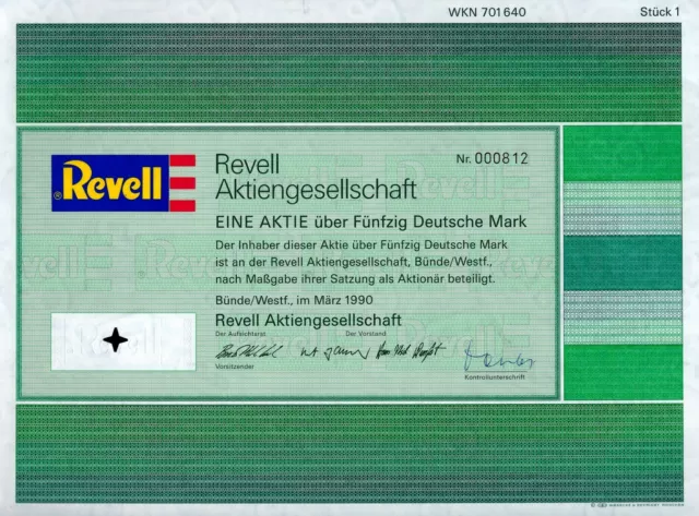 Revell AG, Bünde/Westfalen, 1990 (1 Aktie / 50 DM)