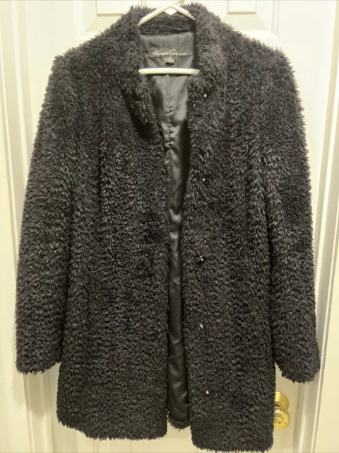 Kenneth Cole Coat women’s faux fur extra small black Button close