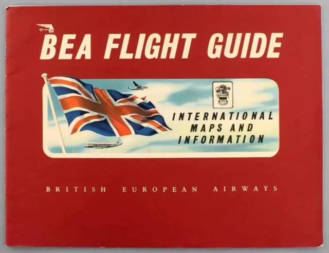 Bea British European Airways Flight Guide Route Maps Cutaway Dc-3 Viscount As.57