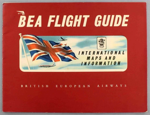 Bea British European Airways Flight Guide Route Maps Cutaway Dc-3 Viscount As.57